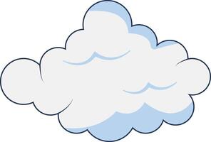 Clouds Element Isolated on White Background. Simple Cute Cartoon Design, Flat Style Illustration. vector