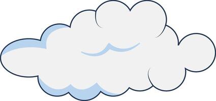 Clouds Element Isolated on White Background. Simple Cute Cartoon Design, Flat Style Illustration. vector