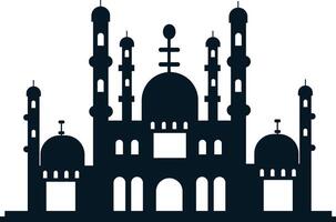 Muslim Mosque Silhouette Isolated on White Background. Illustration Design. vector