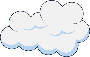 Clouds Element Isolated on White Background. Simple Cute Cartoon Design, Flat Style Illustration. vector