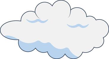 Clouds Element Isolated on White Background. Simple Cute Cartoon Design, Flat Style Illustration. vector