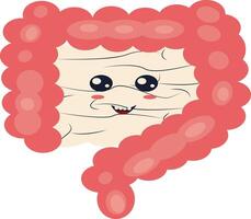 Human Internal Organs Character with Cute Cartoon Style. Isolated on White Background. vector