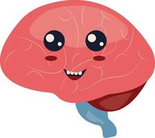 Human Internal Organs Character with Cute Cartoon Style. Isolated on White Background. vector