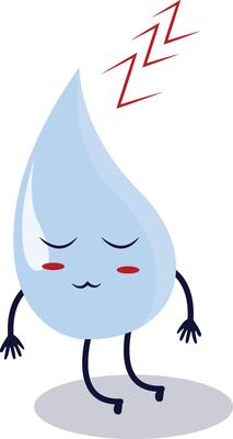 Cute Happy Water Drop Character Isolated on White Background. Flat Cartoon Illustration.