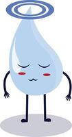 Cute Happy Water Drop Character Isolated on White Background. Flat Cartoon Illustration. vector