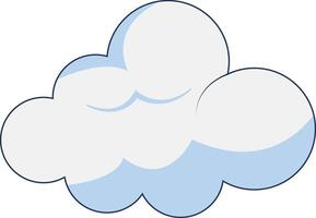 Clouds Element Isolated on White Background. Simple Cute Cartoon Design, Flat Style Illustration. vector