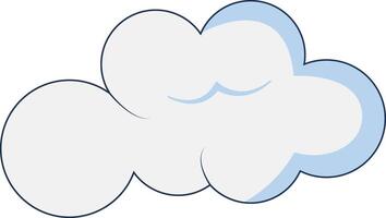 Clouds Element Isolated on White Background. Simple Cute Cartoon Design, Flat Style Illustration. vector