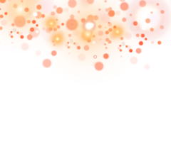 Golden transparent dust light. Bokeh light lights effect background. Christmas background of shining dust glowing light bokeh confetti and spark overlay texture for your design. png