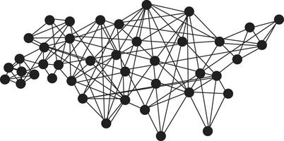 Geometric connected background. Connecting dots and lines. Global network connection. Banner template for technology vector
