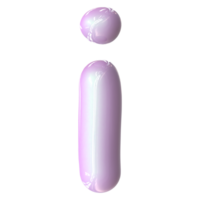 i Font Pink Color 3D Render png