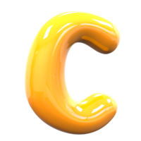 c Font Yellow Color 3D Render png