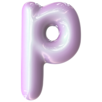 p Font Pink Color 3D Render png