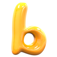 b Font Yellow Color 3D Render png