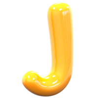 j Fonte amarelo cor 3d Renderização png