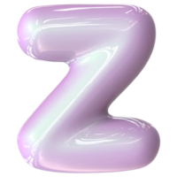 z Font Pink Color 3D Render png
