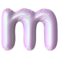 m Font Pink Color 3D Render png
