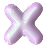 x Font Pink Color 3D Render png
