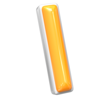 3D Rendering Of Font I With White And Yellow Color png