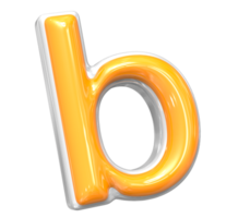 3D Render Of Font b With White And Yellow Color png