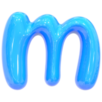 Balloon Font m Blue Color 3D Render png