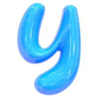 Balloon Font y Blue Color 3D Render png