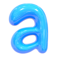 Balloon Font A Blue Color 3D Render png