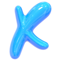 Balloon Font x Blue Color 3D Render png