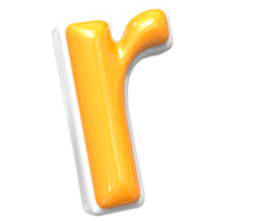3D Render Of Font r With White And Yellow Color png