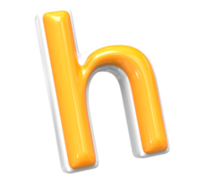 3d render do Fonte h com branco e amarelo cor png