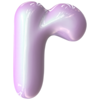 r Font Pink Color 3D Render png