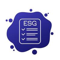 ESG icon with a checklist, line design vector