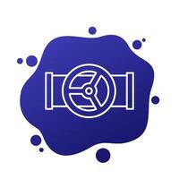 pipe with a valve line icon, vector