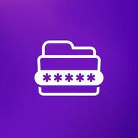 folder with a password icon vector