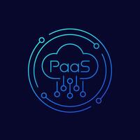 Paas icon, Platform as a Service, linear design vector