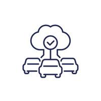 cloud technologies for cars icon in line design vector