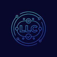 LLC, Limited Liability Company linear icon vector