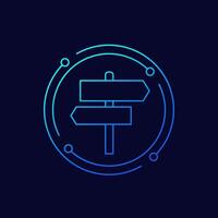 signpost icon, linear design vector