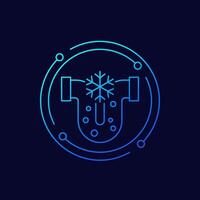 frozen pipe icon, linear design vector