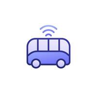 autonomous shuttle bus icon with outline vector