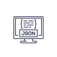 JSON line icon with a computer vector