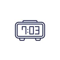 digital clock icon, line vector