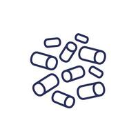 wood pellets icon, line vector