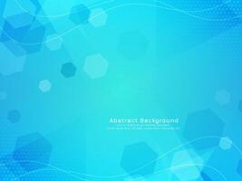 Abstract blue color modern hexagon shapes background vector