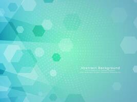 Stylish green modern hexagon shapes geometric background vector