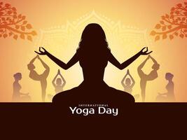 International Yoga day celebration modern decorative background vector