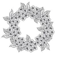 Spring floral wreath frame vector