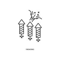 fireworks concept line icon. Simple element illustration. fireworks concept outline symbol design. vector