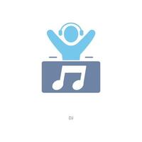 dj concept line icon. Simple element illustration. dj concept outline symbol design. vector