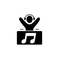 dj concept line icon. Simple element illustration. dj concept outline symbol design. vector