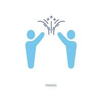 friends concept line icon. Simple element illustration. friends concept outline symbol design. vector
